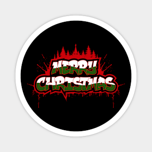 Merry Christmas Graffiti T Shirt design Magnet